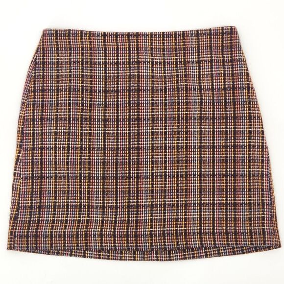 Loft Plaid Tweed Skirt Size 10 Colorful Office Work Career Academia Professional - Picture 1 of 9